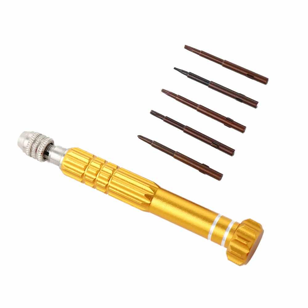 5 in 1 Precision Portable Aluminum Mini Magnetic Repair Accessory Screwdriver Set Repair Kit