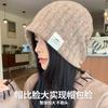 Большая шерстяная шапка для женщин, осень-зима 2024, новая модель, маленькое лицо, теплая и холодная, вязаная ворсовая холодная шапка для большого лица
