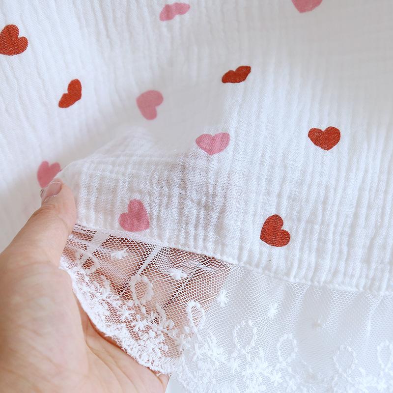 2025 New Summer Women's Pajama Set 100% Cotton Short Sleeve Shorts with Chest Pads Two Piece Loose Home Furnishings Ladies