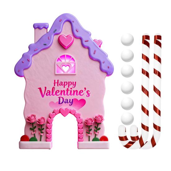 Набор для игры в гольф «Пряничный леденец» на День святого Валентина, поле для мини-гольфа с клюшкой и 6 мячами для веселья на семейной вечеринке в помещении, дома, в офисе