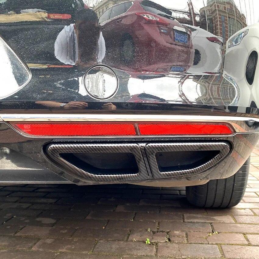 2Pcs/Set Car Rear Exhaust Pipe Tail Throat Exhaust Diffuser Frame Fit For VW Volkswagen Passat B8 2016- Auto Accessories