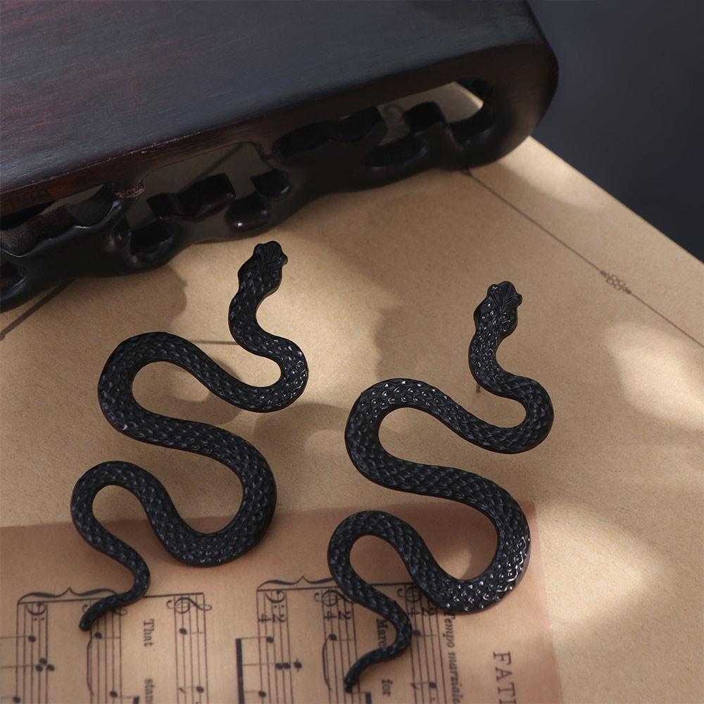 Сексуальные серьги в форме змеи, преувеличенные металлические серьги, серьги-гвоздики в виде змеи, ювелирные изделия Girl Rock