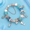 Classic Design Dolphin Charm Bracelets & Bangles for Women Zircon Gift Blue Murano Crystal Glass Diy Bead Bracelets
