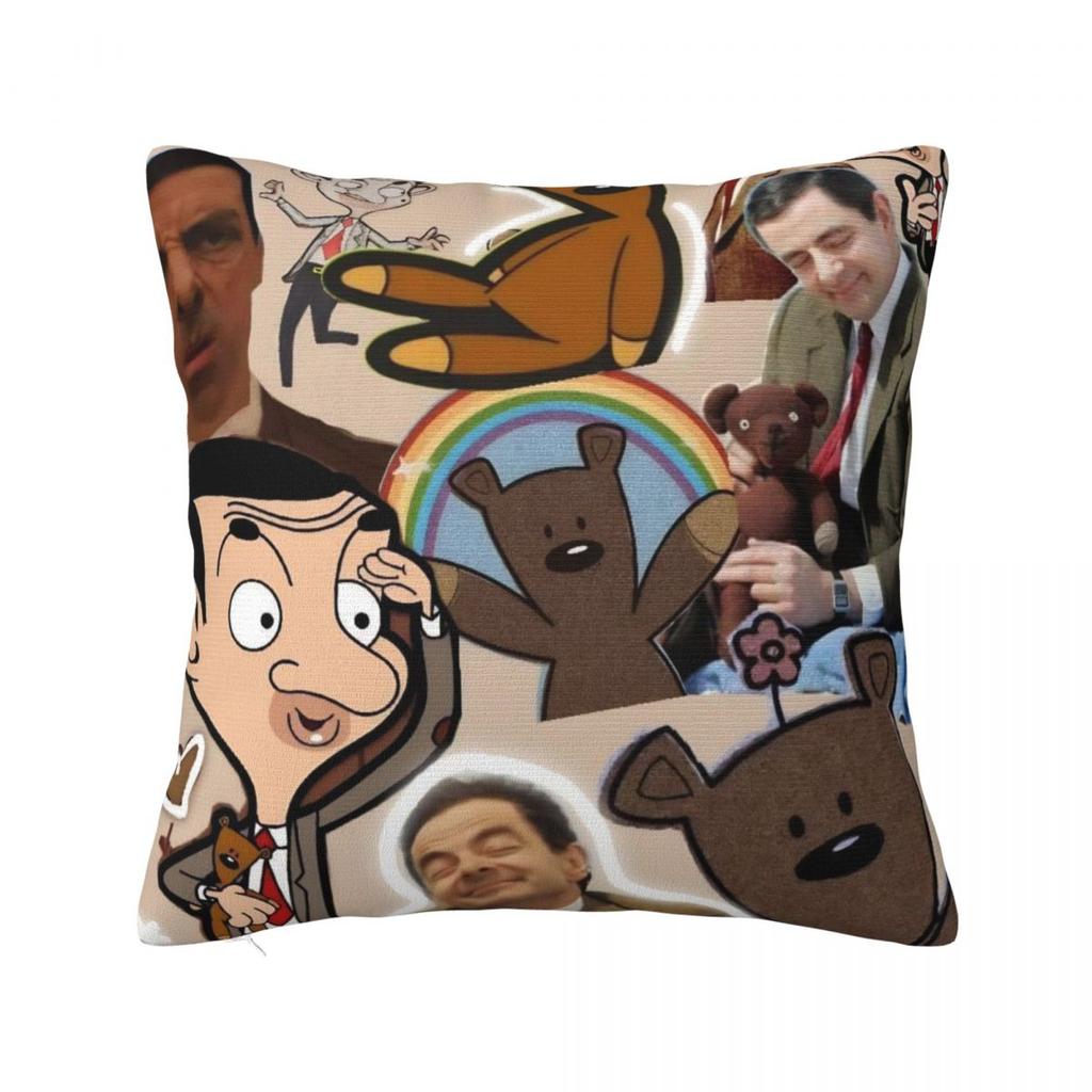 Cartoon Mr. Bean Rowan Atkinson Comedian Pillow Cover Cushion Cover Soft Pillow Case Pillowcases For Wedding Party Home Decor
