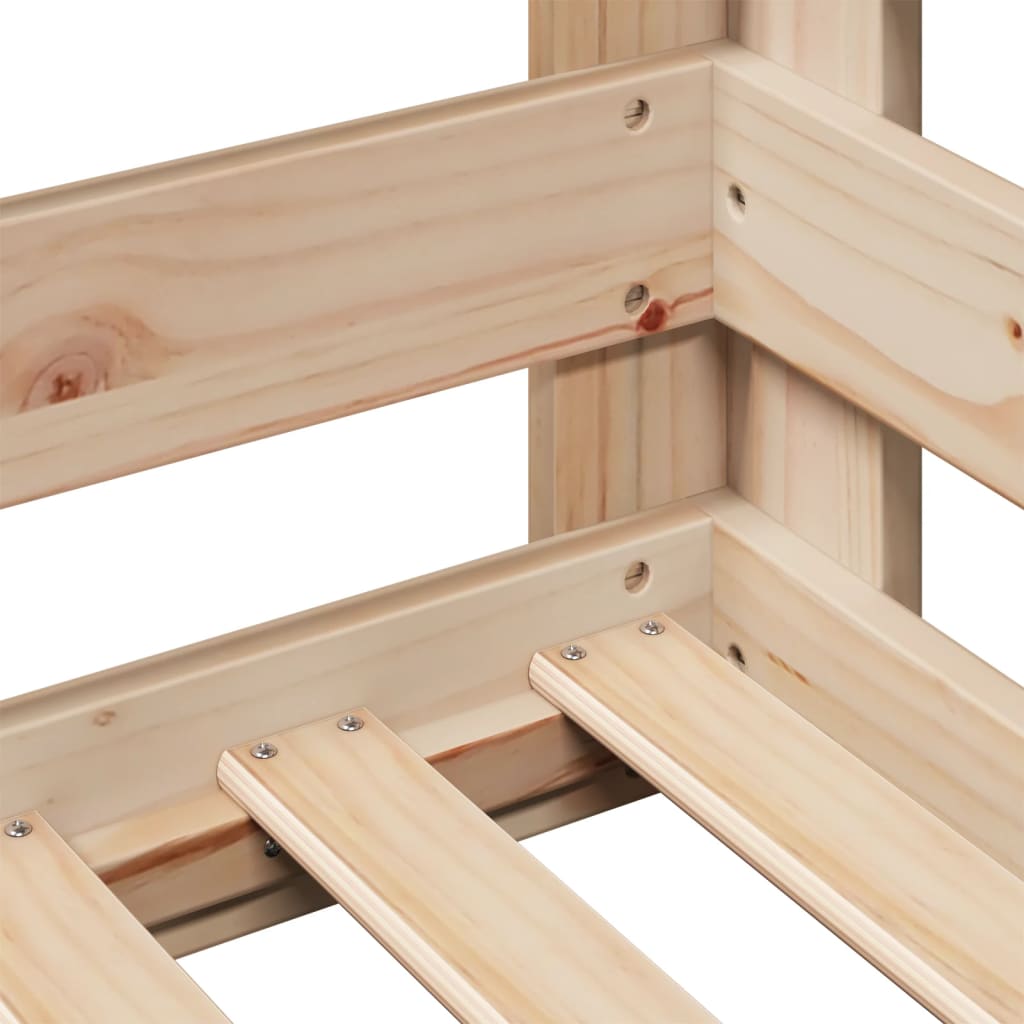 Solid Wood Bed Frame without Mattress 80 x 200 cm Pine Wood