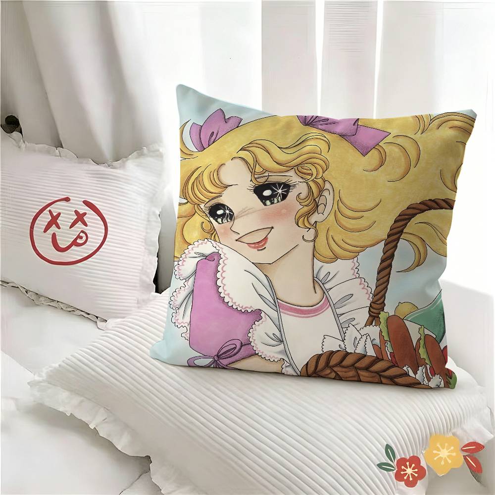 pc Anime MManga CCandy Candy Pillow Case Fashion Square Pillowcase Bedroom Sofa Room Ins Decoration Leisure