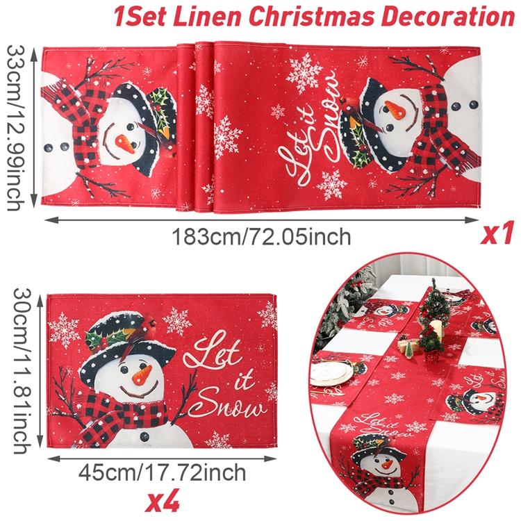 Рождественский набор скатертей и подставок под приборы Веселое рождественское украшение для дома 2024 Рождественские украшения Navidad Natal Подарок на Новый год 2025