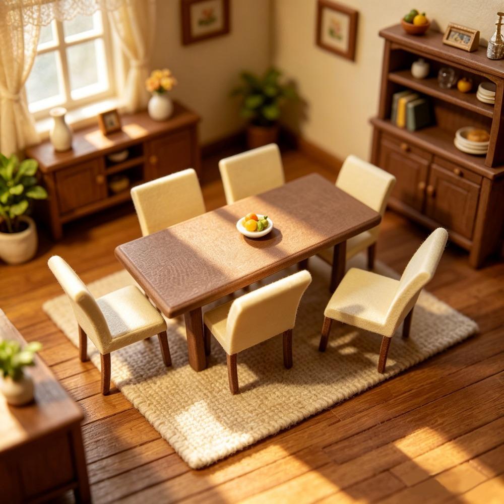 Multistyles Coffee Table Chairs Simulation Furniture Model Toys Doll House Decoration Accessories