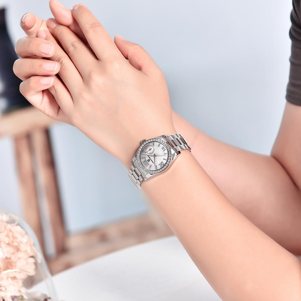 PAGANI DESIGN Original 32 MM Women's Quartz Watch VH65 Sapphire Stainless Steel Fashion Diamond Set Dial Watch for Women Gift