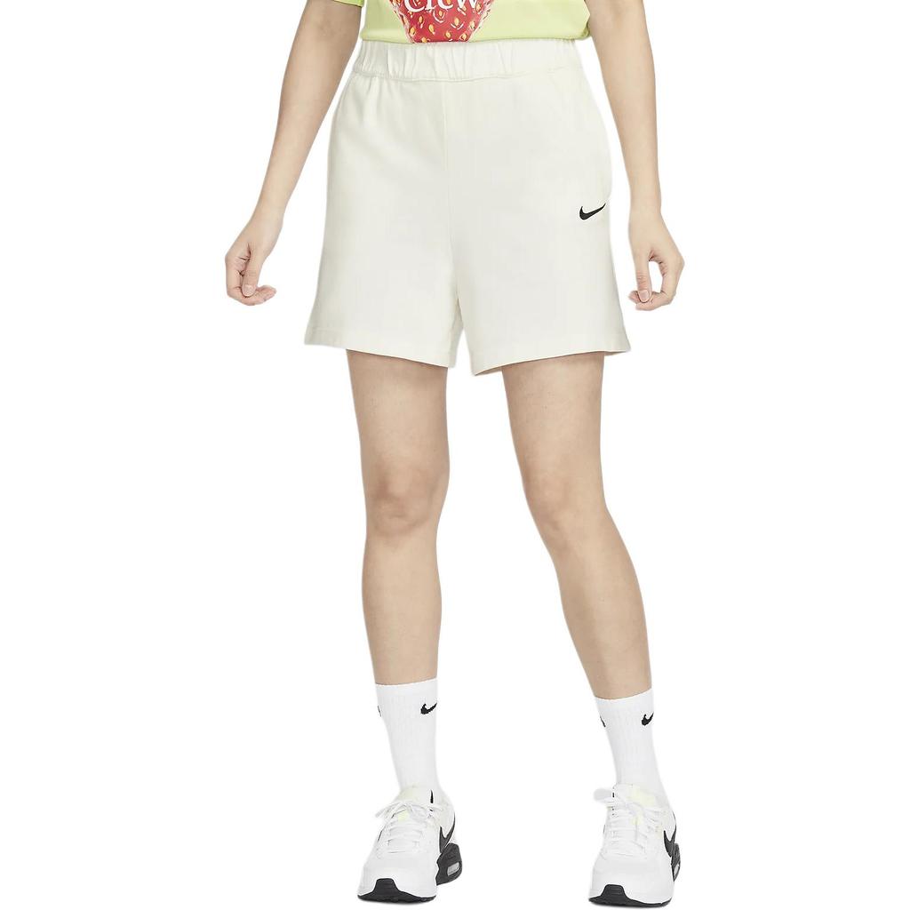 Nike Шорты женские повседневные однотонные с высокой талией, молочно-белые DM6729-133