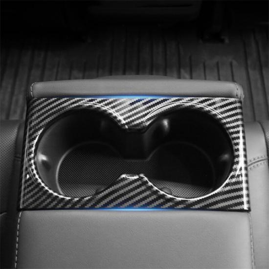 Крышка заднего подстаканника из АБС-пластика под карбон для Tesla Model 3 Highland 2024