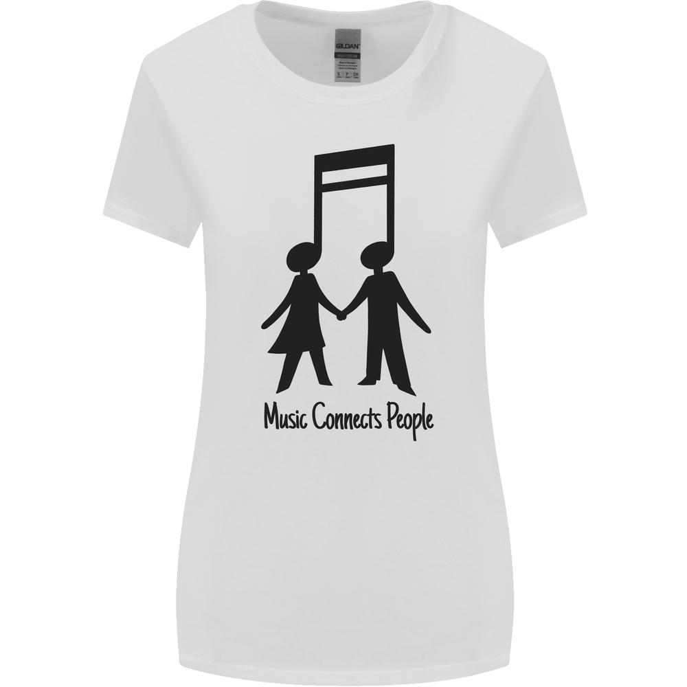 Music Connects Funny Valentines Day Womens Wider Cut T-shirt