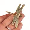 1PC Copper Insect Tea Pet Vintage Dragonfly Figurines Miniatures Desktop Simulation Animal Ornaments Home Decorations