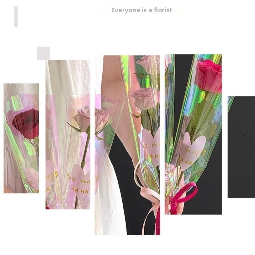 30 шт. Пакет для упаковки цветов в форме сердца с любовью, Водонепроницаемый рукав для упаковки букетов, Пакет для упаковки цветов