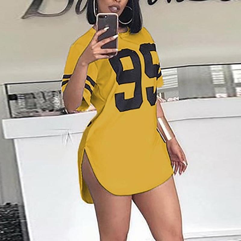 Летняя женская мода с круглым вырезом и цифровой печатью, спортивная длинная футболка с половиной рукава