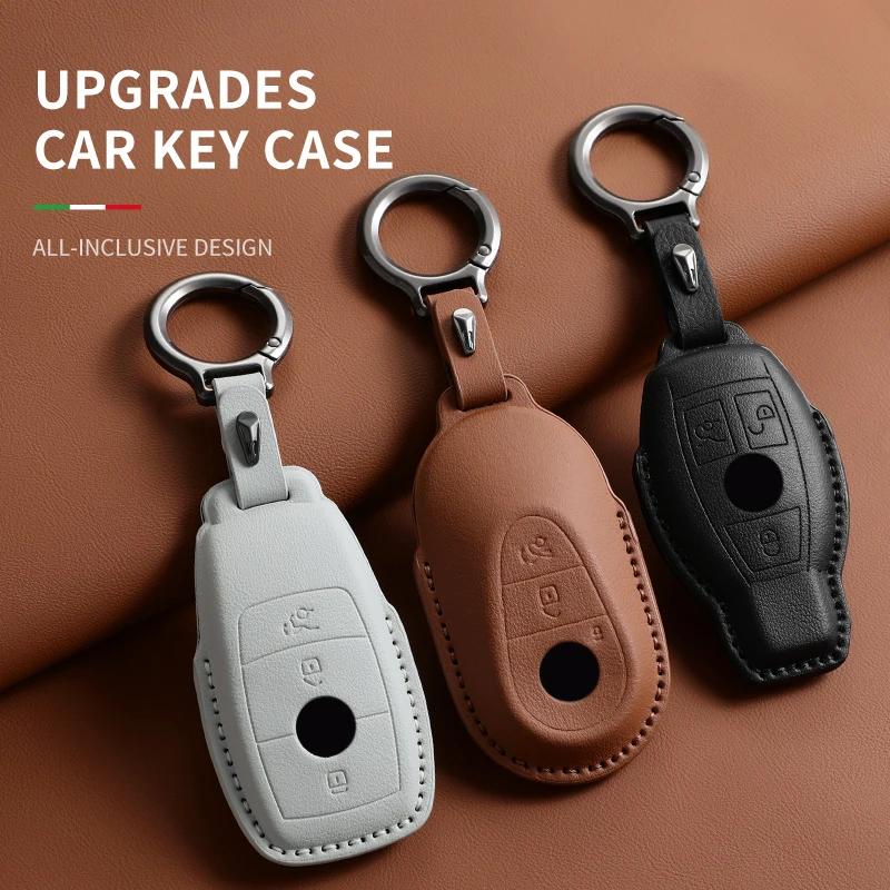 "Full Flip Leather Car Remote Key Case Cover for Mercedes Benz A C E S G Class GLC CLE CLA GLB GLS GLA W177 W205 W213 W222 X167" AX1