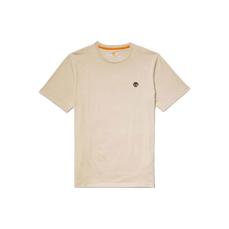 Timberland T-Shirts Men's Khaki Crew Neck Moderate Straight Fit A2EKJ-269