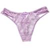 WHITE FANG Panties with Sexy TT220 Women's T-Back See-Through Ribbon, Lingerie, (Purple)