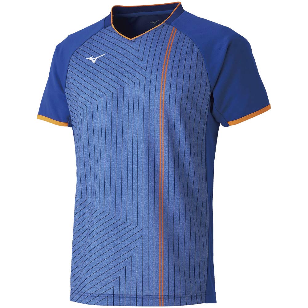 Теннисная одежда Игровая рубашка с коротким рукавом Slim Dynamotion Fit Sweat Absorbing Quick Drying Soft Tennis Badminton 62JA9007 Reflex Blue Japan XS to Japanese