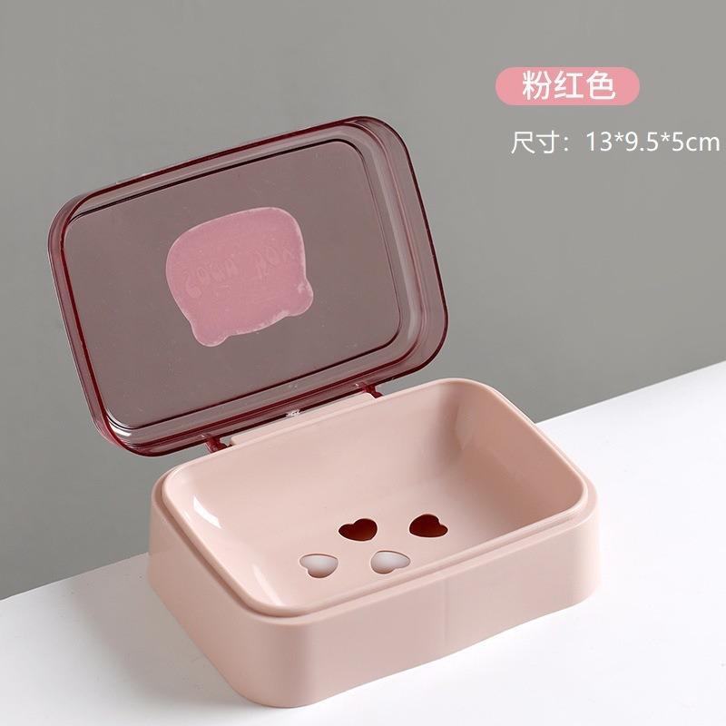 Bathroom Soap Dish With Lid Home Plastic Box Keeps Dry Soap Dish Travel Portable Tray Dish Storage Soap Container