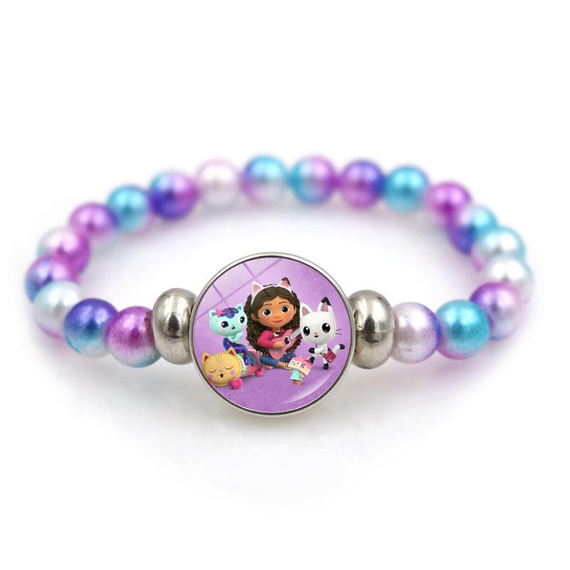 Cartoon Heart Necklace Cute Peach Heart Jewelry Sweater Decoration Chains Colorful Beaded Bracelet Kids Girls Gifts