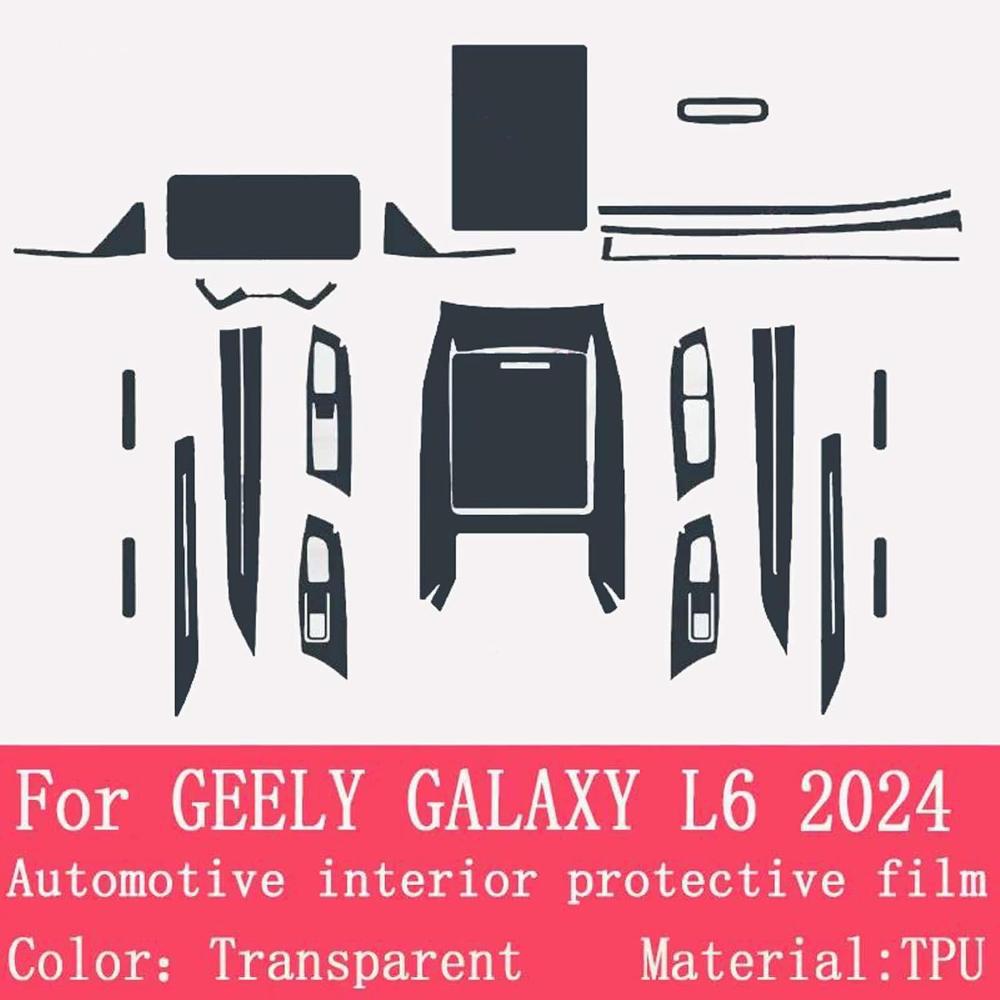 Car Accessories Center Console Transparent TPU Protective Film Anti Scratch Sticker LCD Screen Film For Geely Galaxy L6 2024