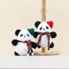Charming Christmas Panda Pendant Keychain Soft Plush Animal For Kids And Adults
