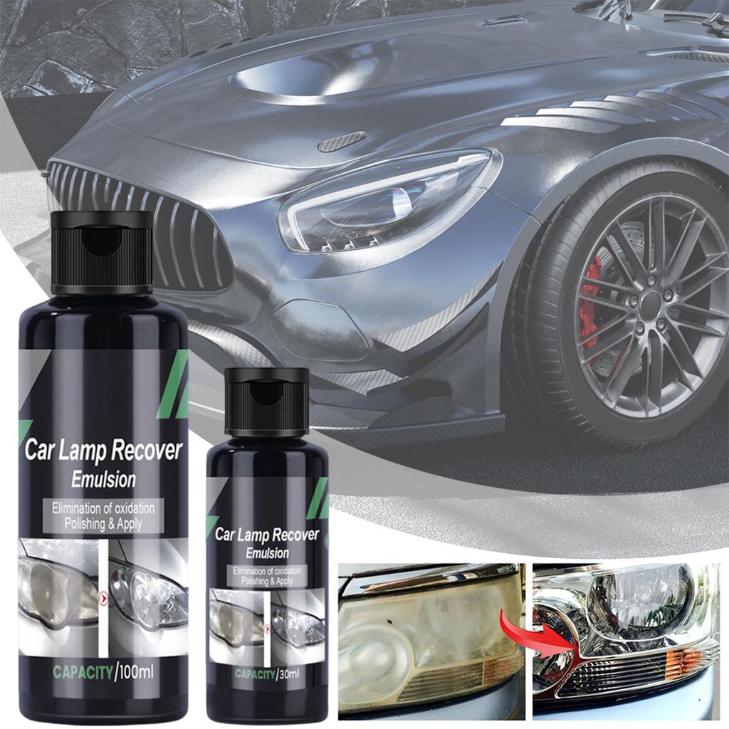 30/100ml Car Lamp Recover Emulsion Car Lamp Recovery Emulsion Auto Lens Restorer Cleaner Prevents Yellowing Removes Oxidation