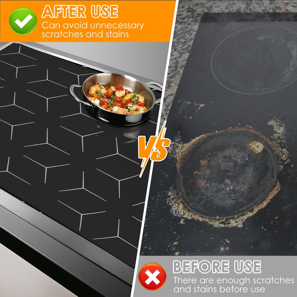 Защитный коврик для индукционной плиты, термостойкий коврик для индукционной варочной панели, нескользящая крышка для индукционной плиты, многофункциональная защита варочной панели от царапин