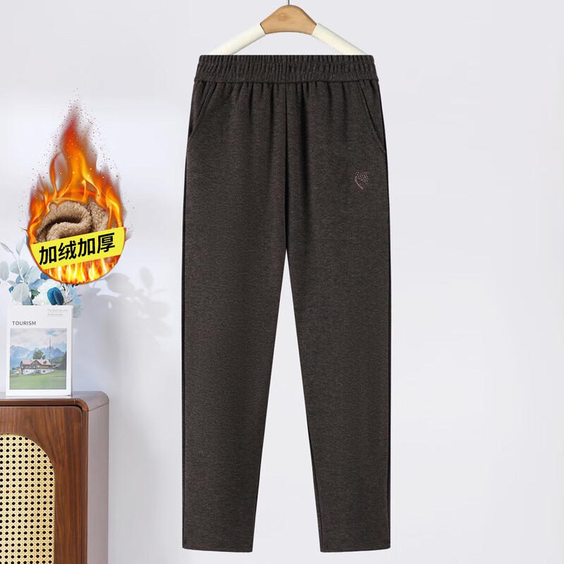 Qianlian Women's Fleece-Lined High-Waist Straight-Leg Pants