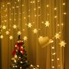 Christmas Snowflakes LED String Lights Flashing Fairy Curtain Lights Waterproof For Holiday Party Wedding Xmas Decoration