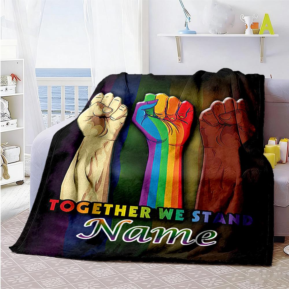 Unity Personalized Name Blanket Lightweight Customizable Blanket Soft & Cozy Versatile for Seaside Nap Picnics Bed Four Seasons Multipurpose