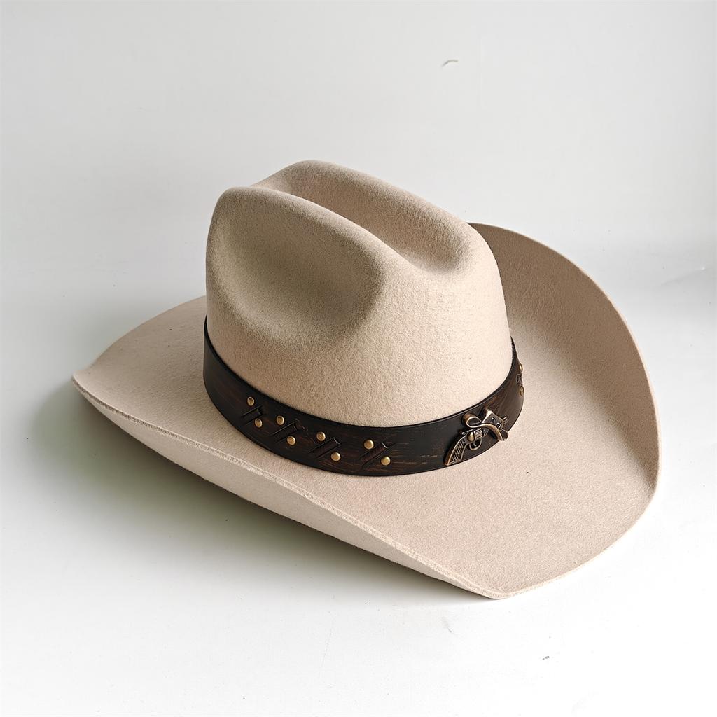 Competitive Western Cowboy Hat 100% Wool Fedora Hat For Women Men Riding Hat Autumn Panama Big Brim Cowgirl Hat Sombrero Vaquero