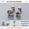 Henson Titanium Steel Four-Prong Huazi Stud Earrings – DIY Cartilage Helix Accessories