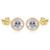 [Q2653] - White Gold 'Sissi' Gold Plated Earrings - 8 Mm