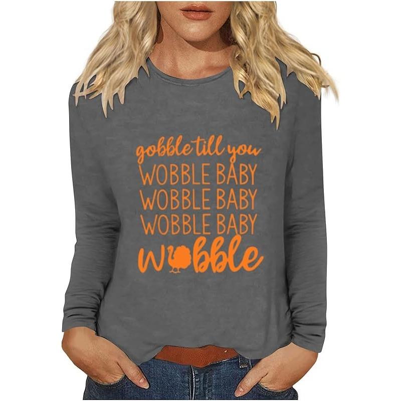 С Днем благодарения, стильный топ с длинными рукавами и рисунком тыквы 2024 года, женская осенняя рубашка с круглым вырезом, подарок