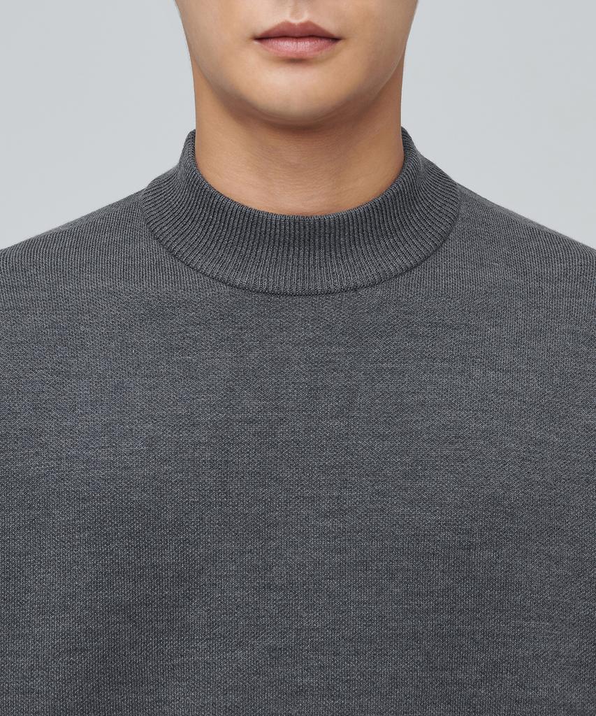 MUSINSA STANDARD Minimal Mock Neck Knit [Medium Gray]