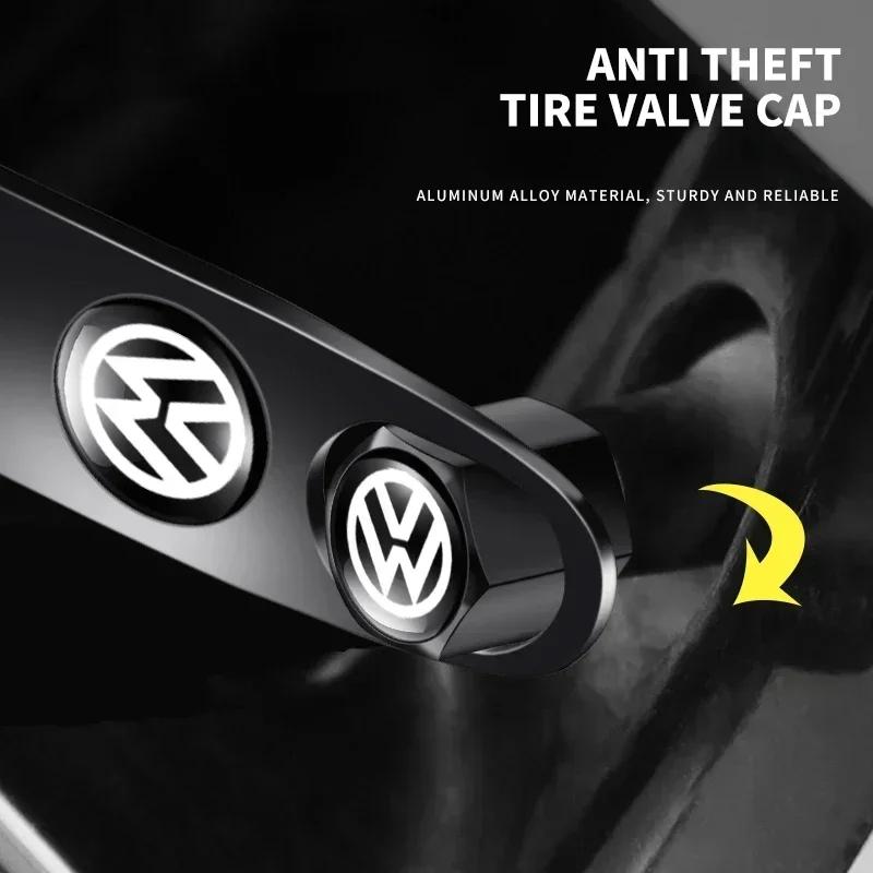 Car Wheel Tire Valve Stems Cap With Keychain Car interior Accessories For Volkswagen T-Roc A1