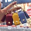 Keyring Plastic With Tassels Keychain Holder Hand Sanitizer Holder Empty Bottle PU leather Cover