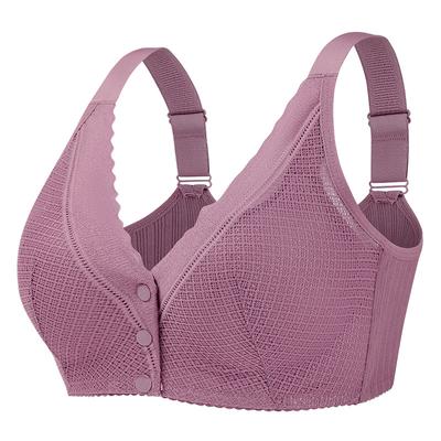 Высококачественное женское нижнее белье с кружевной пряжкой спереди и регулируемыми бретелями для бюстгальтеров без бретелек среднего и пожилого возраста