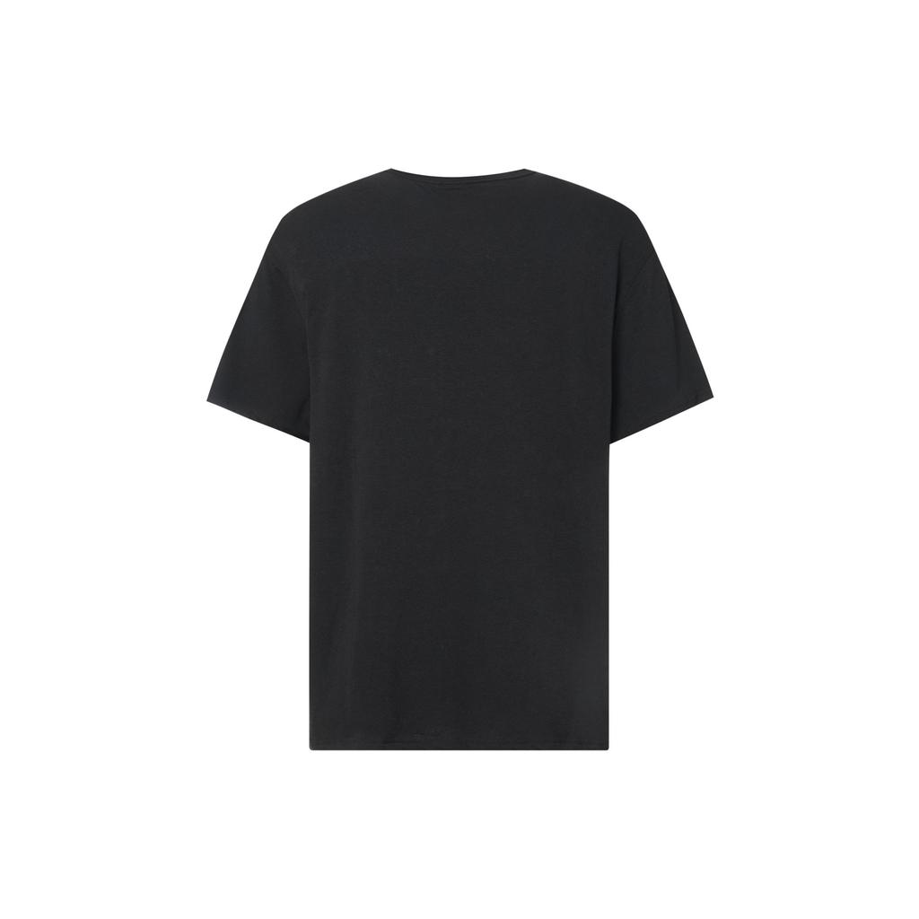 Calvin Klein Однотонная круглая шея с принтом букв Облегающая короткая футболка Мужские топы Черный NM2418E-UB1