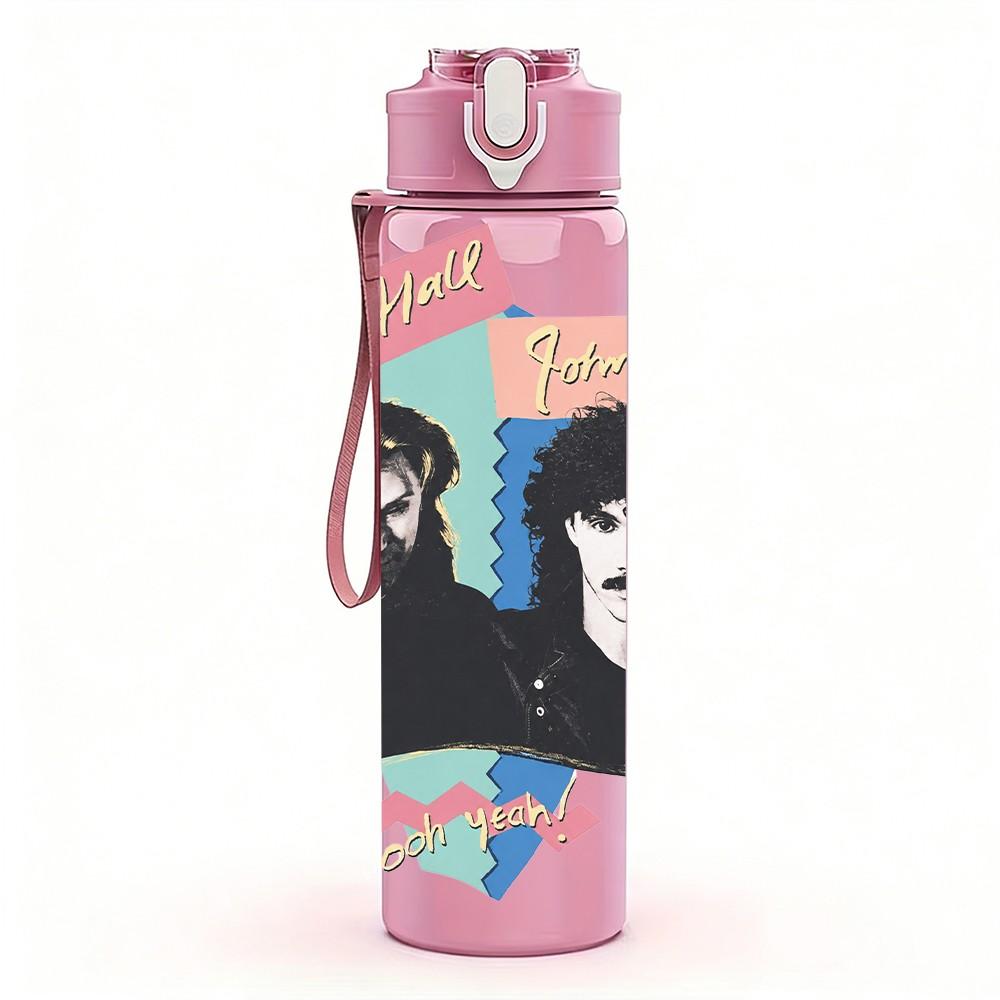 1PC Black Duo Male Art 750ml sports water bottle leakproof straw lid outdoor office home