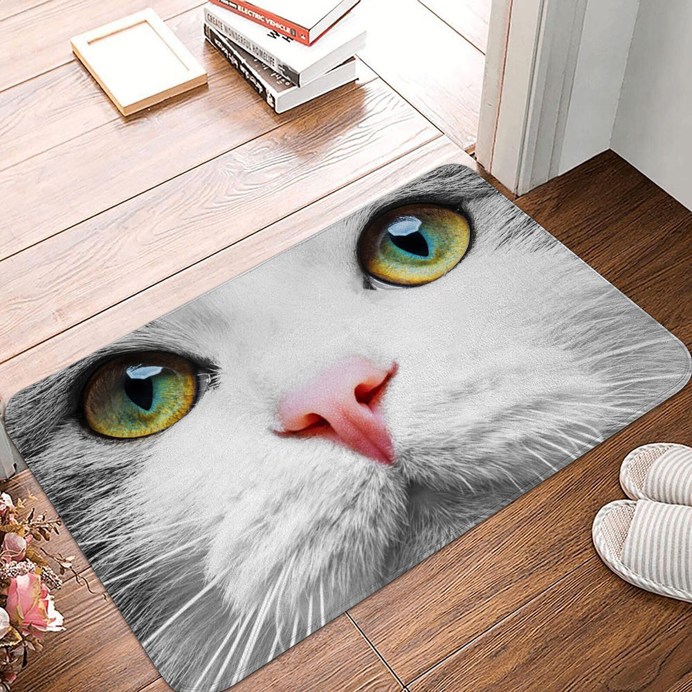 Нескользящий замшевый коврик для ванной для гостиной, спальни, домашний коврик с изображением совы, кошачий глаз, кухонный коврик, коврик для комнаты с животным узором