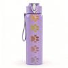 1PC Vertical Paw Print Trail 750ml Color Plastic Sports Water Bottle Leakproof Flip Straw Lid Suitable for Sports Office Home Use
