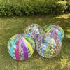 1pc Transparent Colorful Stripe Inflatable Beach Balls PVC Pool Toy for Birthday Party Supplies Hawaiian Summer Decor Water Toys