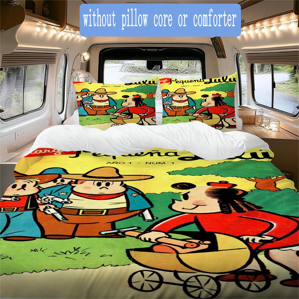 Little Lulu Pattern Bedding,Quilt Set Quilt Cover Pillowcase Home Birthday Gift (1*duvet cover+2*pillowcase,without core)XSJT0917520