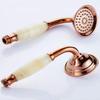 Rose Gold Shower Head Bathroom Natural Jade Hand Shower Head Spray Gold