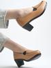 Shoetopia Женские Классические Туфли на Блочном Каблуке Стильные Офисные Туфли-Слипоны Удобная Обувь на Каблуке