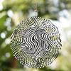 10 Inch Hanging Wind Chime Black White Pattern Elegant Courtyard Decoration with 360 Rotating Hook Unique Dynamic Design Gift for Friends