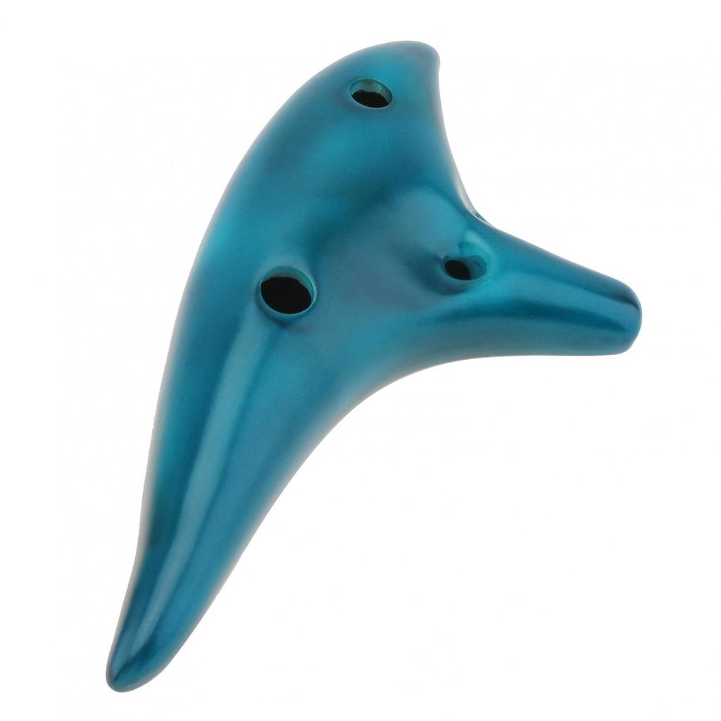 12 Holes Alto Tone C Blue Ceramic Ocarina for Children / Adults / Beginners with Song Book Neck Cord Carry Bag